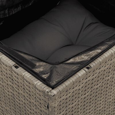 vidaXL 6-delige Loungeset met kussens poly rattan grijs