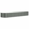 vidaXL Plantenbak 296x80x36 cm gegalvaniseerd staal grijs