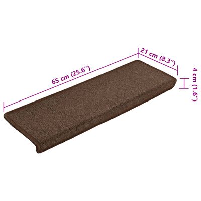 vidaXL Trapmatten 15 st 65x21x4 cm bruin