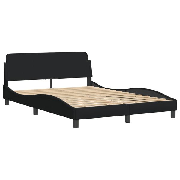 vidaXL Bed met matras "Hvar" stof zwart 140x200 cm