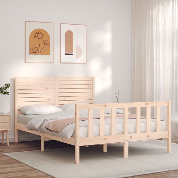 vidaXL Bedframe zonder matras massief grenenhout 140x190 cm