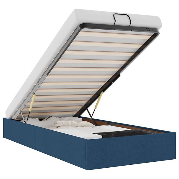 vidaXL Bedframe zonder matras 80x200 cm stof blauw