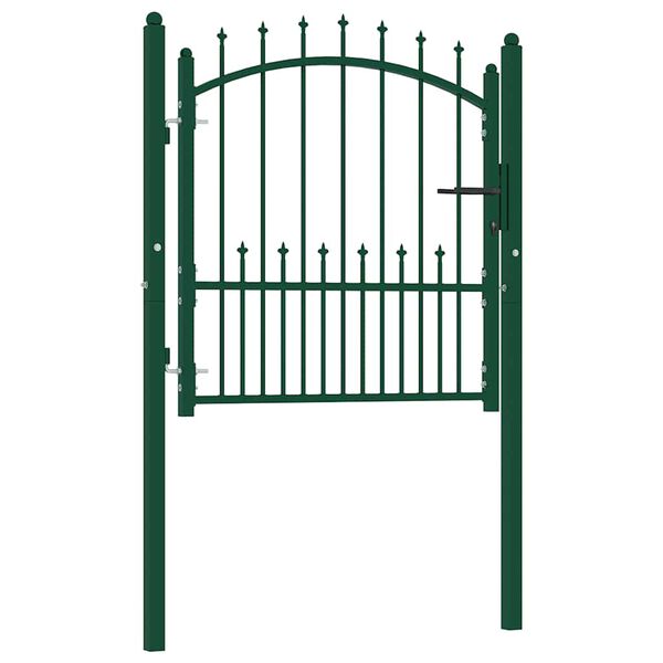 vidaXL Poort met speerpunten 104x97 cm staal groen