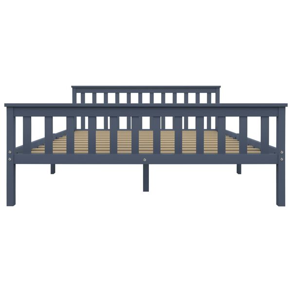 vidaXL Bedframe massief grenenhout grijs 160x200 cm