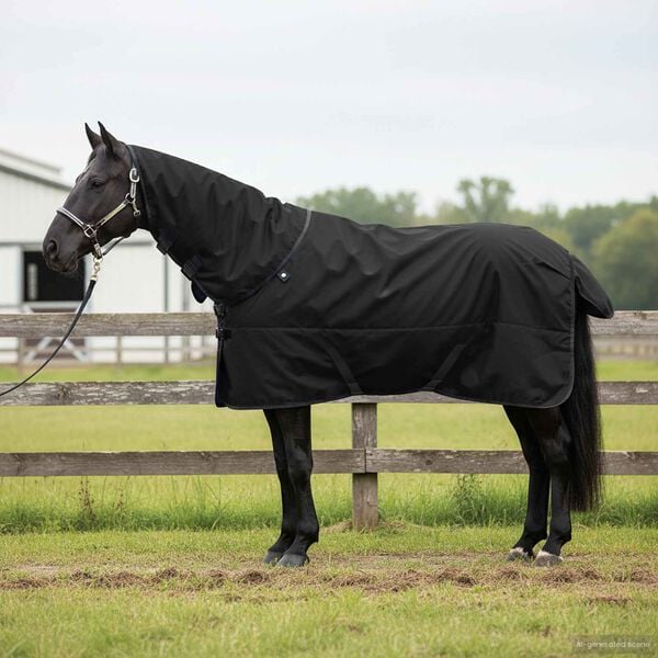 vidaXL Paardendeken Donkergroen en Zwart 145 cm Polyester