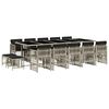 vidaXL 15-delige Tuinset met kussens poly rattan lichtgrijs