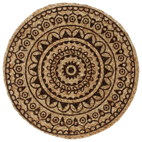 vidaXL Placemats 6 st rond 38 cm jute donkerbruin