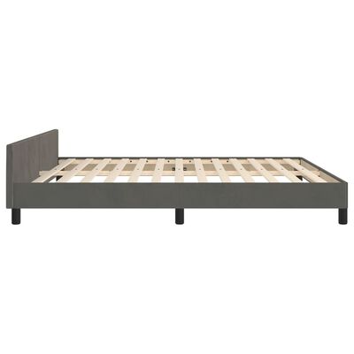 vidaXL Bedframe met hoofdeinde fluweel donkergrijs 160x200 cm