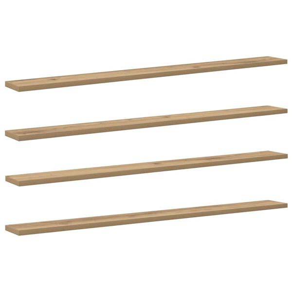 vidaXL Boekenplank Bord 4 pcs Bruin 100 x 10 x 1,5 cm Bewerkt hout