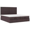 vidaXL Ottoman bed met matrassen en LED's 180x200cm stof donkerbruin