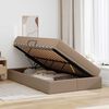 vidaXL Opslag bed met matras met matras 2 pcs Cappuccino Leer