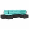 vidaXL Tuin Sofa Set 6 st Zwart poly rattan