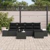 vidaXL Tuin Sofa Set met kussen met opslag 5 pcs Zwart poly rattan