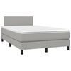 vidaXL Boxspring met matras en LED stof lichtgrijs 120x190 cm