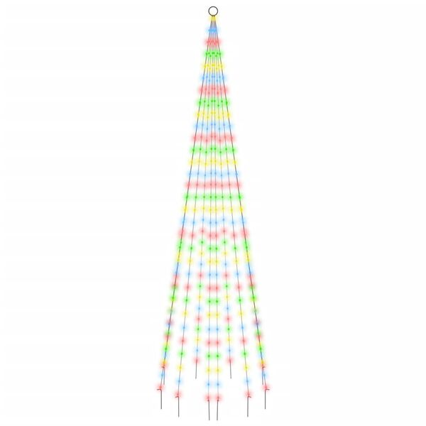 vidaXL Vlaggenmast kerstboom 310 LED's meerkleurig 300 cm