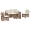 vidaXL Tuinbankenset 6 pcs Beige en Cr&egrave;me Wit poly rattan