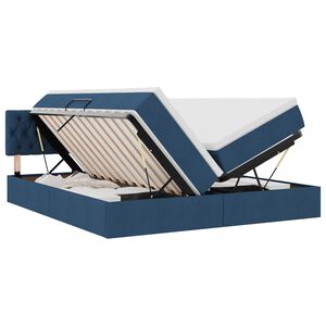 vidaXL LED Opslagbed met Matras Blauw 180 x 200 cm Stof