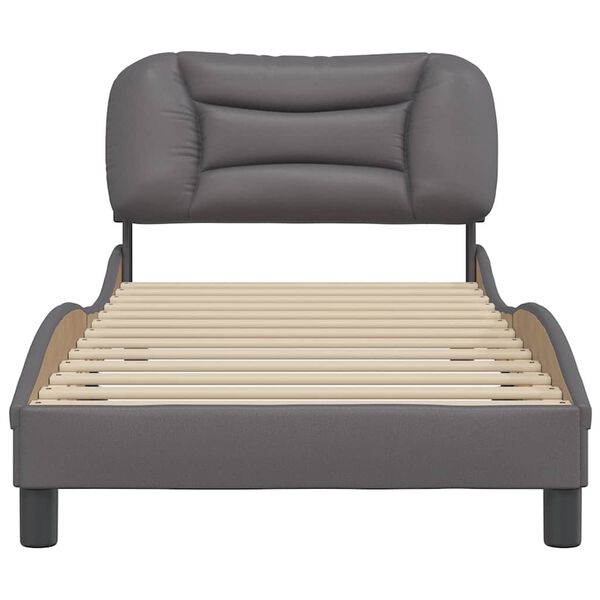 vidaXL Bedframe zonder matras "Hvar" kunstleer grijs 80x200 cm