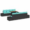 vidaXL Tuin Eetset 7 st 6-Aantal zitplaatsen Zwart en Blauwgroen