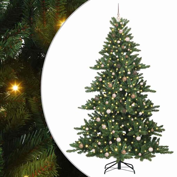 vidaXL Kunstmatige Inklapbare Kerstboom met 300 LED Groen 240 cm PVC