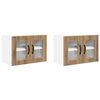vidaXL Wandglas cabinet PORTO 2 st Artisan Eiken Bewerkt hout