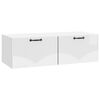 vidaXL Wandbeugel TV-kast Hoogglans Wit 98 x 41 x 30 cm Bewerkt hout