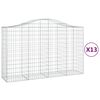 vidaXL Schanskorven 13 st gewelfd 200x50x120/140 cm ijzer
