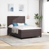 vidaXL Boxspring bed met matras met LED Donkerbruin 160 x 200 cm Stof