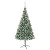 vidaXL Kunstkerstboom met verlichting kerstballen dennenappels 210 cm