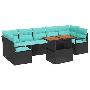 vidaXL Tuinbankenset 8 st 7-Aantal zitplaatsen Zwart en Teal