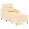 vidaXL Fauteuil met voetenbank 60 cm stof cr&egrave;mekleurig