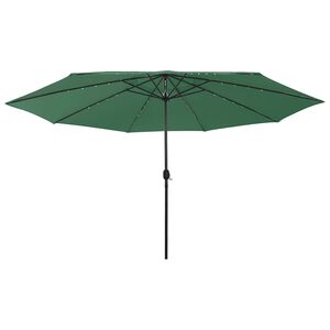 vidaXL Parasol met LED-verlichting 400 cm groen