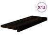 vidaXL Traptreden 12 st 70x25x2 cm massief eikenhout bruin-zwart