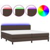 vidaXL Boxspring met matras en LED kunstleer bruin 200x200 cm
