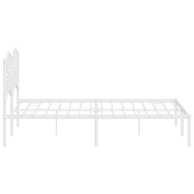 vidaXL Bedframe met hoofdbord metaal wit 135x190 cm