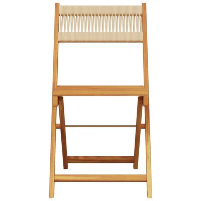 vidaXL Bistrostoelen 2 st massief acaciahout en touw beige