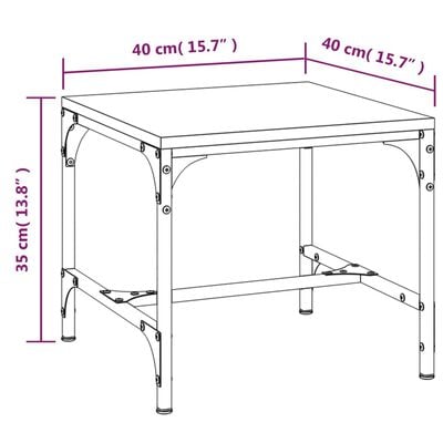 vidaXL Bijzettafel 40x40x35 cm bewerkt hout gerookt eikenkleurig