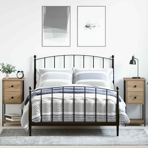 vidaXL Nachtkastje 2 pcs artisanaal eikenkleurig 32 x 42 x 70 cm