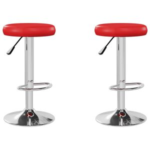 vidaXL Barstoelen 2 st kunstleer rood