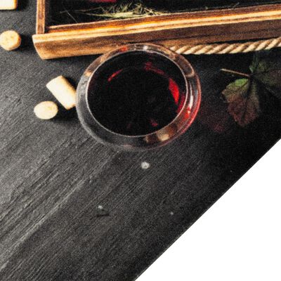 vidaXL Keukenmat wasbaar wijnflesprint 60x300 cm fluweel