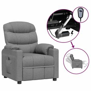 vidaXL Fauteuil elektrisch verstelbaar stof lichtgrijs
