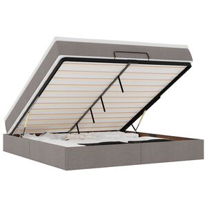 vidaXL Ottoman bed met matras 160x200cm stof taupe