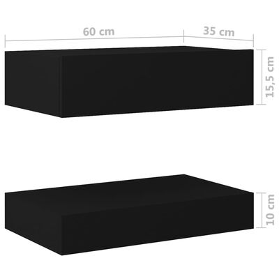 vidaXL Nachtkastjes 2 st 60x35 cm spaanplaat zwart