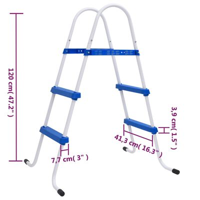 vidaXL Zwembadladder 84 cm blauw en wit