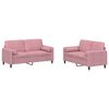 vidaXL 2-delige Loungeset met kussens fluweel roze