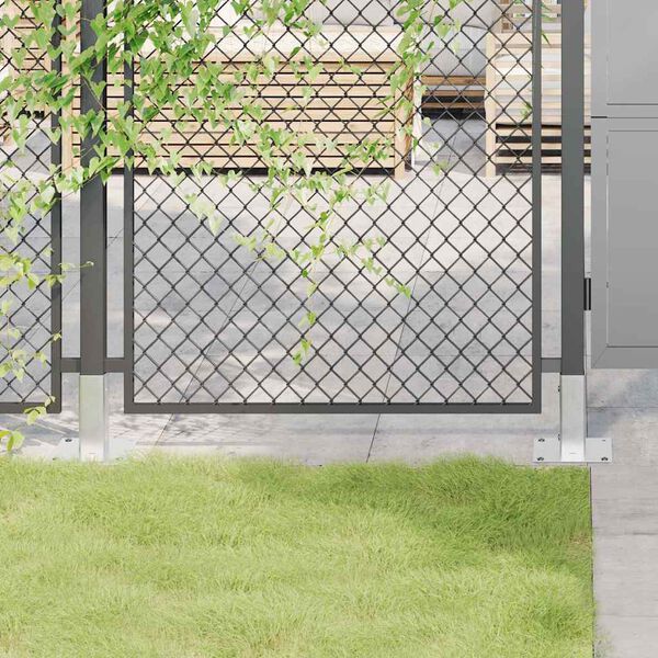 vidaXL Spokkels vierkant 4 st gegalvaniseerd staal zilverkleurig