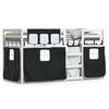 vidaXL Stapelbed met gordijnen 90x190 cm grenenhout wit en zwart