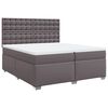 vidaXL Boxspring met matras kunstleer grijs 200x200 cm