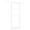 vidaXL Schuifdeur 93 x 232 cm Massief grenenhout en glas Wit