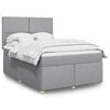 vidaXL Boxspring met matras stof lichtgrijs 140x190 cm
